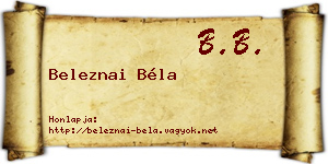 Beleznai Béla névjegykártya