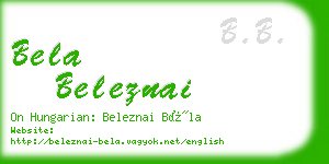 bela beleznai business card